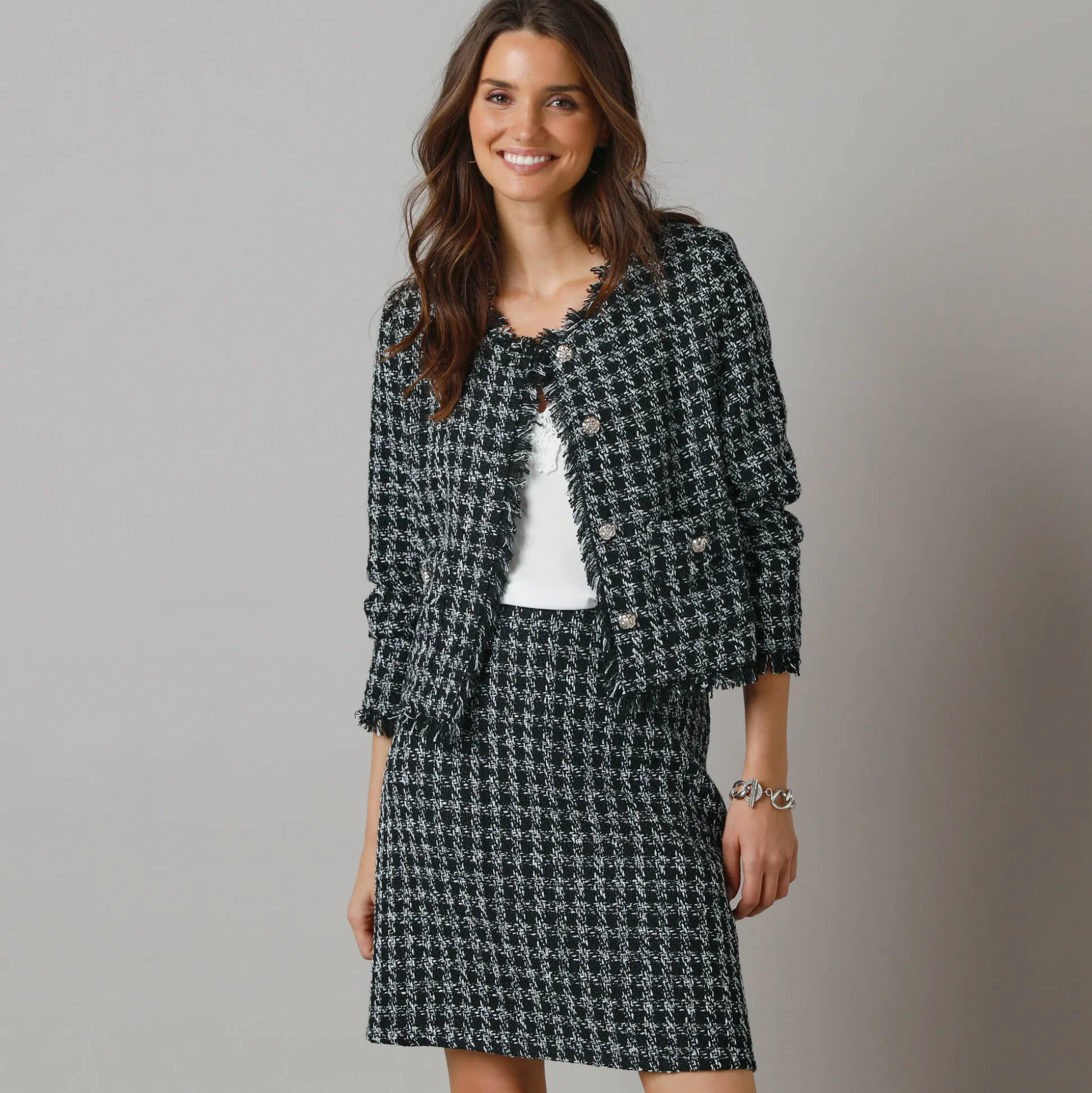 Kort jasje in tweed