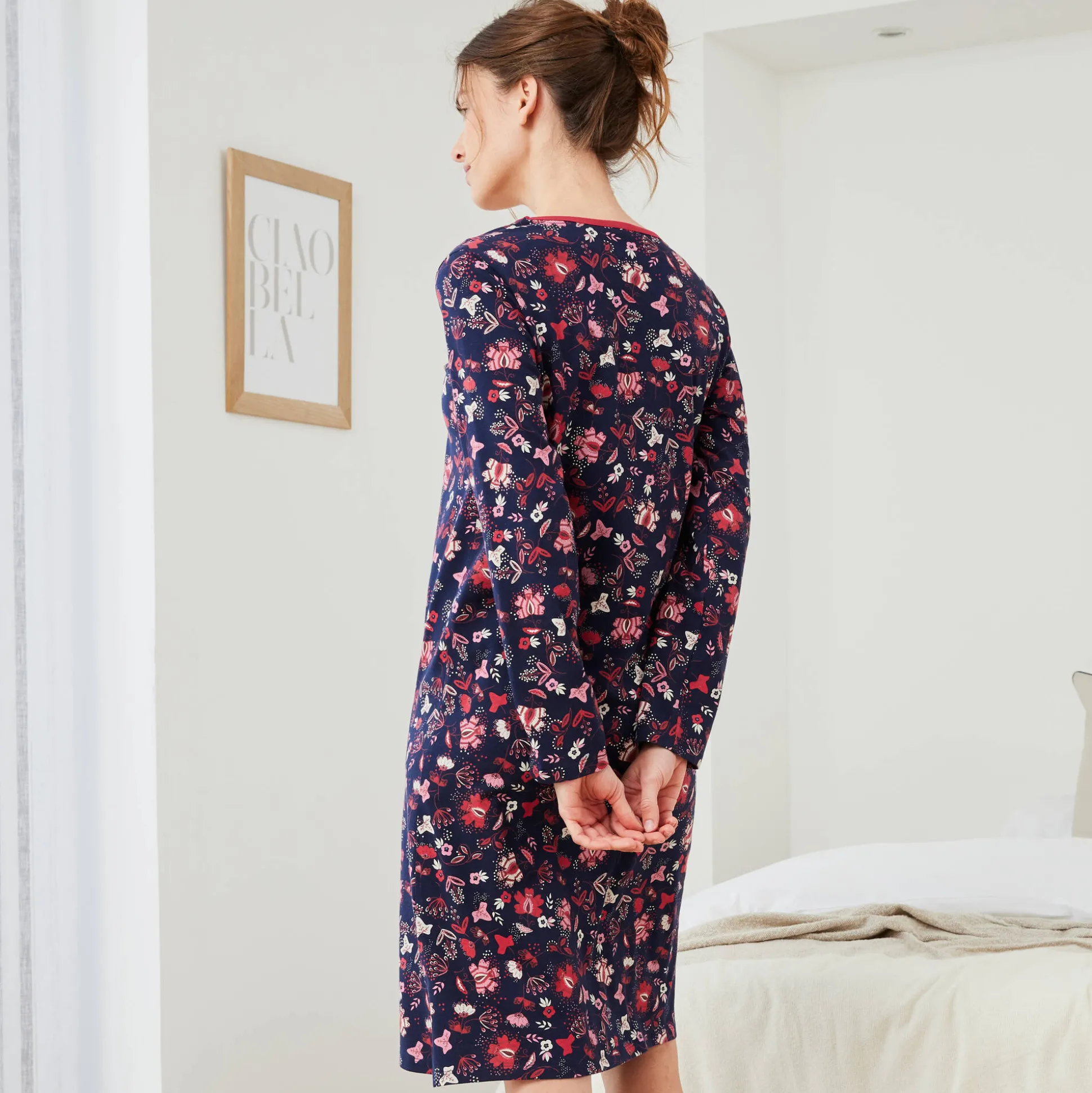 Kort nachthemd met bloemenprint - set van 2