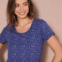 Kort nachthemd met luipaardprint