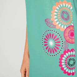 Kort nachthemd met rozettenprint