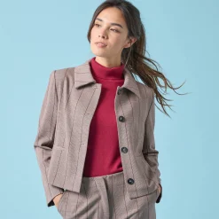 Korte blazer met ruitenprint, kleine lengtes