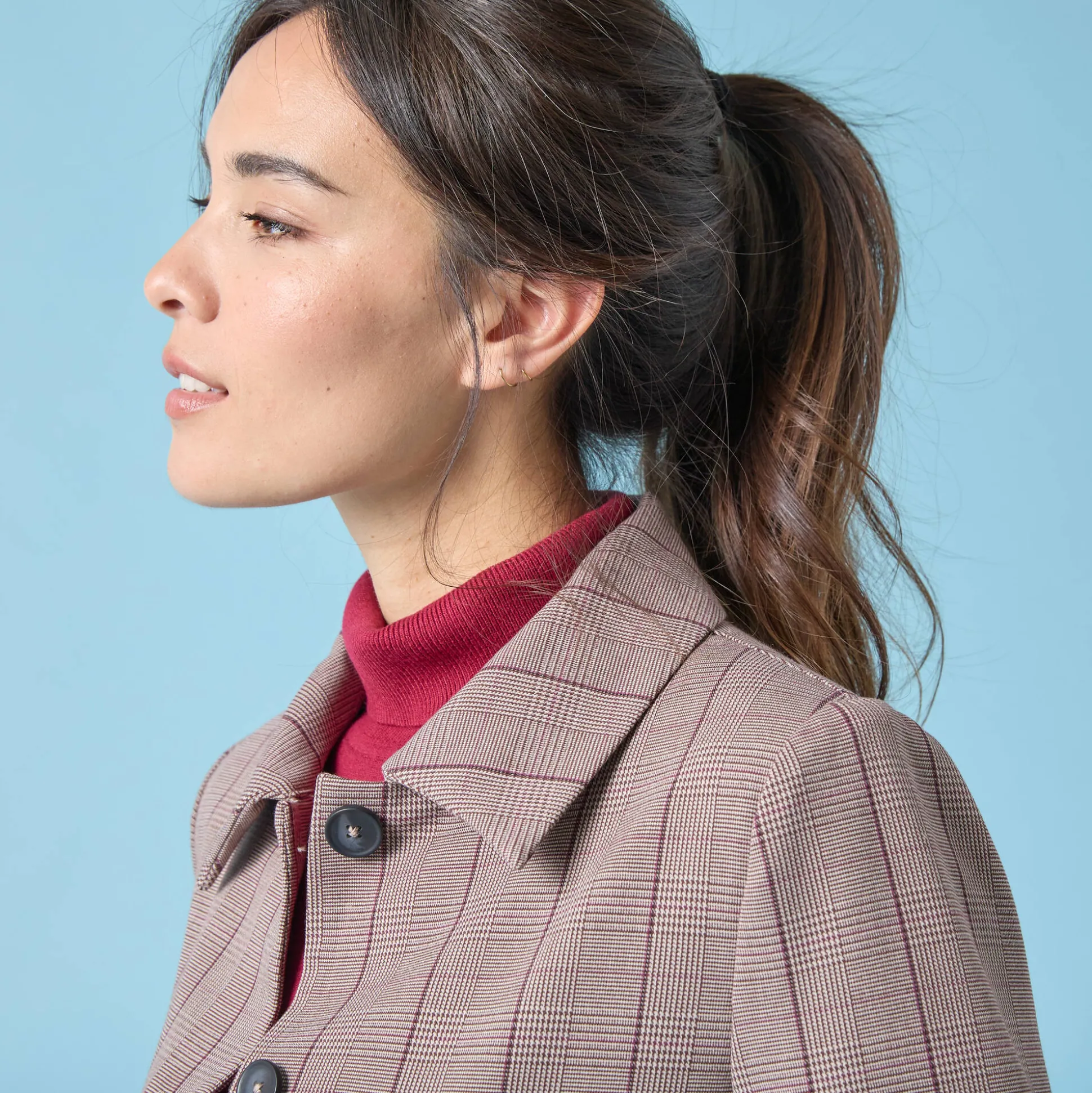 Korte blazer met ruitenprint, kleine lengtes