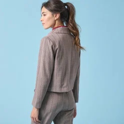 Korte blazer met ruitenprint, kleine lengtes
