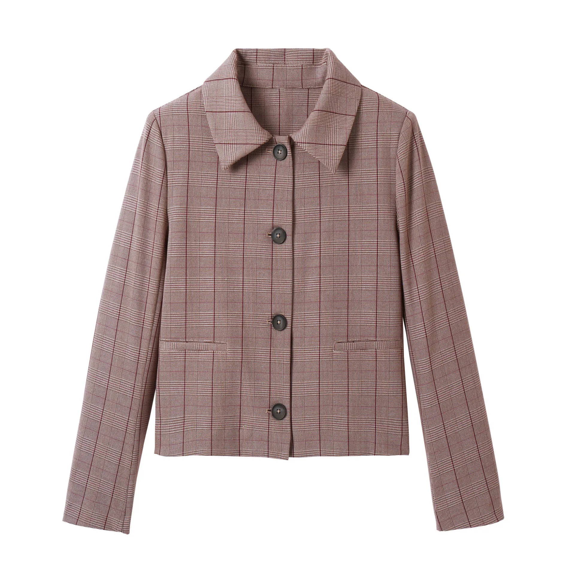 Korte blazer met ruitenprint, kleine lengtes