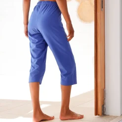 Korte pyjama in jersey en broderie anglaise