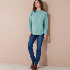 Koudewerend T-shirt in molton met opstaande kraag