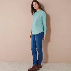 Koudewerend T-shirt in molton met opstaande kraag
