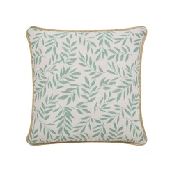 Kussen met natuurlijke print en juten biesje
