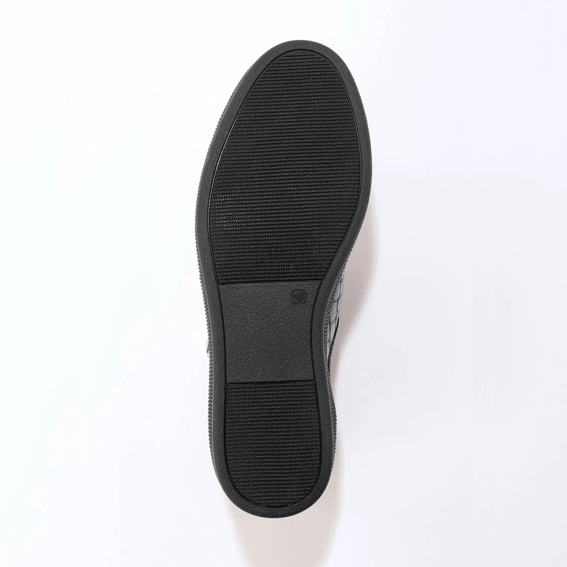 Lage sneakers in soepel leer met kroko-effect en rits