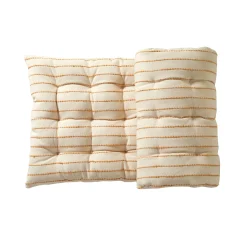 Lang, decoratief kussen in artisanaal weefsel