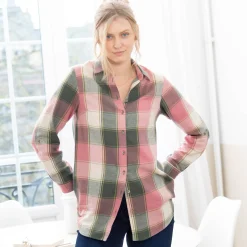 Lang hemd in flanel met grote ruiten