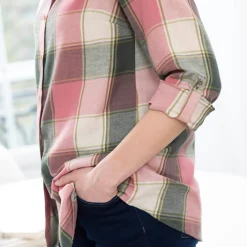 Lang hemd in flanel met grote ruiten