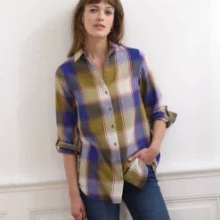 Lang hemd in flanel met grote ruiten