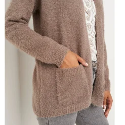 Lang vest in harig tricot