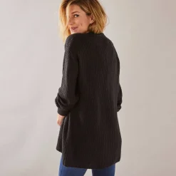 Lang vest, patenttricot met zachte touch