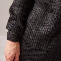 Lang vest, patenttricot met zachte touch