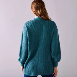 Lang vest, patenttricot met zachte touch
