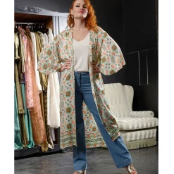 Lange, bedrukte kimono « Roubaix Nostalgie » - Marilyn Feltz