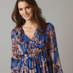 Lange jurk in voile, Indiase bloemenprint