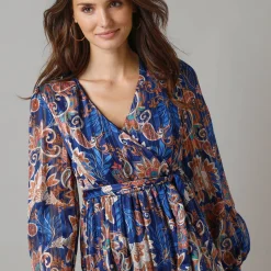 Lange jurk in voile, Indiase bloemenprint
