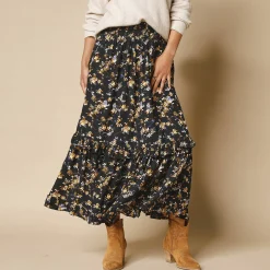 Lange rok met bloemenprint