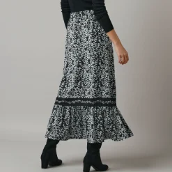 Lange rok met fronsrokvolume, jerseytricot
