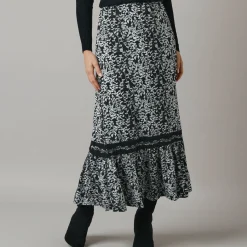 Lange rok met fronsrokvolume, jerseytricot