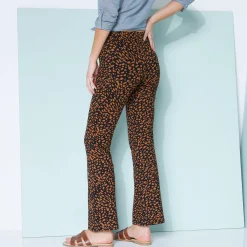 Legging bootcut taille élastiquée, imprimé peau de bête