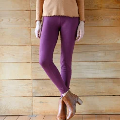 Legging met elastische taille en ritsjes onderaan