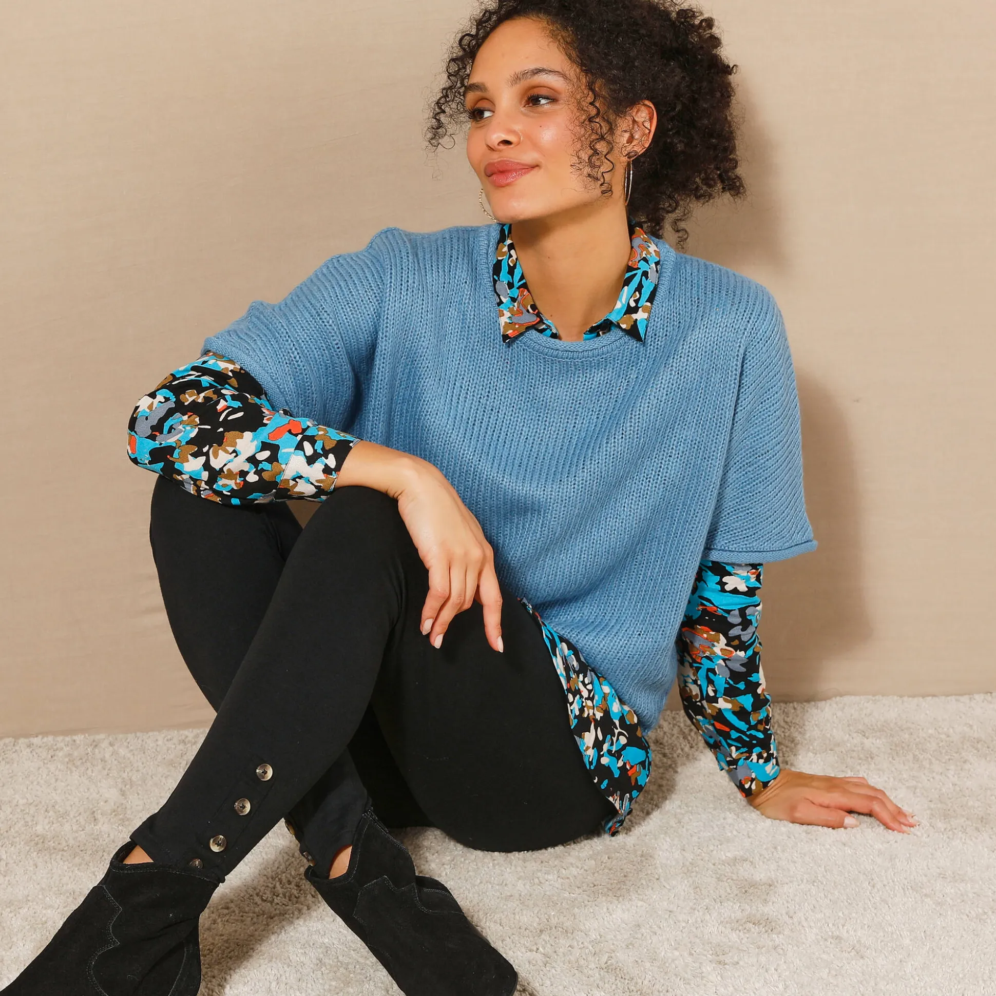 Legging met fantasieknopen