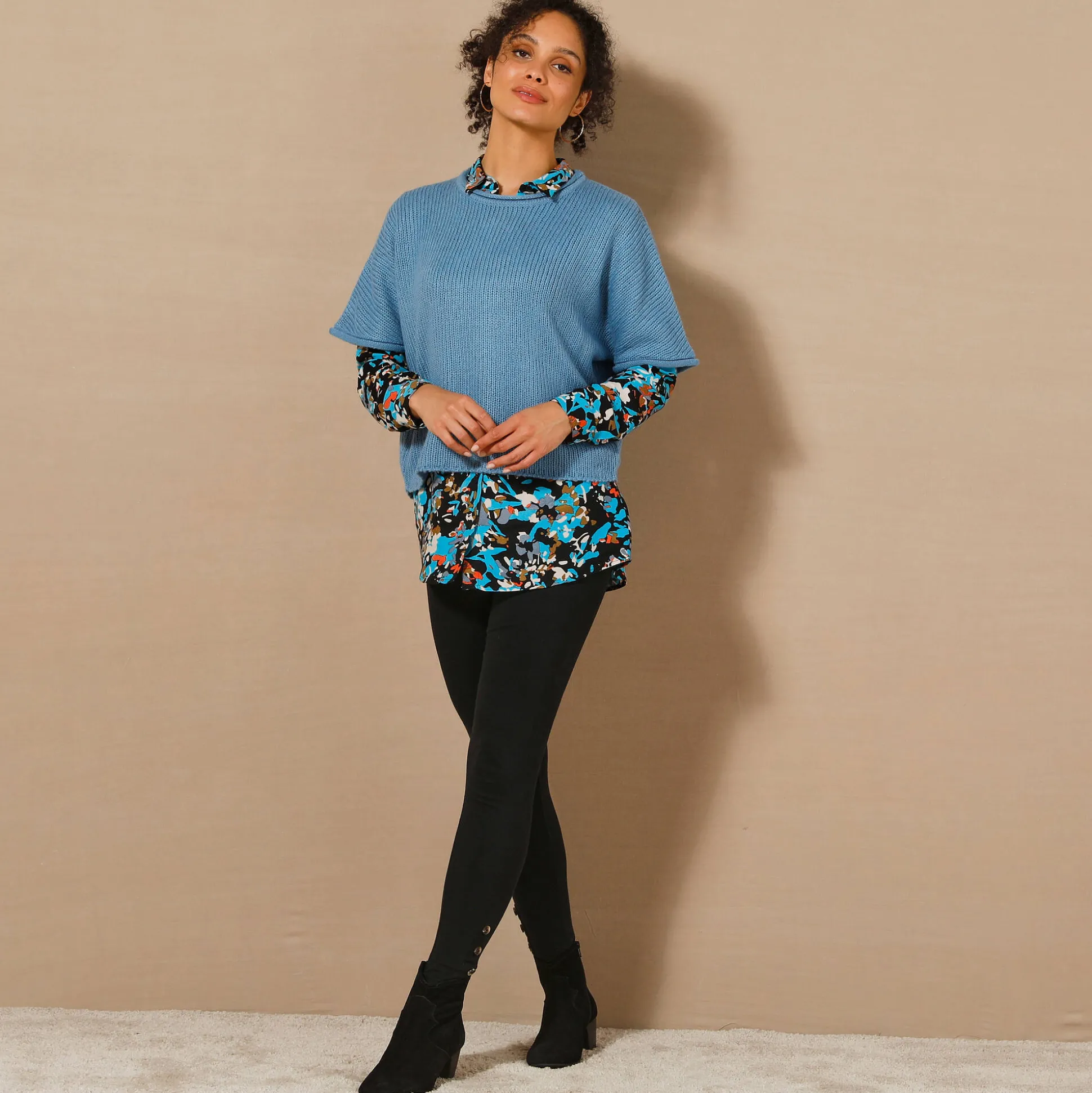 Legging met fantasieknopen