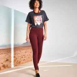 Legging met gestikte plooien, elastische taille