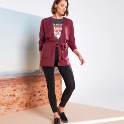 Legging met gestikte plooien, elastische taille
