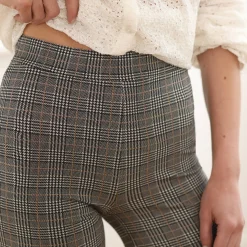 Legging met ingeweven ruitjes, elastische taille