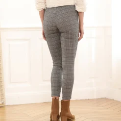 Legging met ingeweven ruitjes, elastische taille