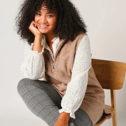 Legging met ingeweven ruitjes, elastische taille
