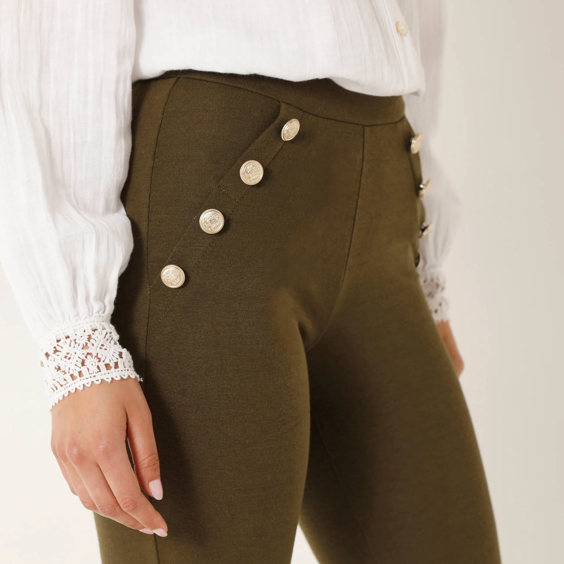 Legging met knooppandeffect, elastische taille