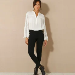 Legging met knooppandeffect, elastische taille