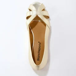 Leren ballerina's met open neus