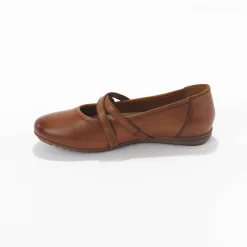 Leren ballerina's met riempjes