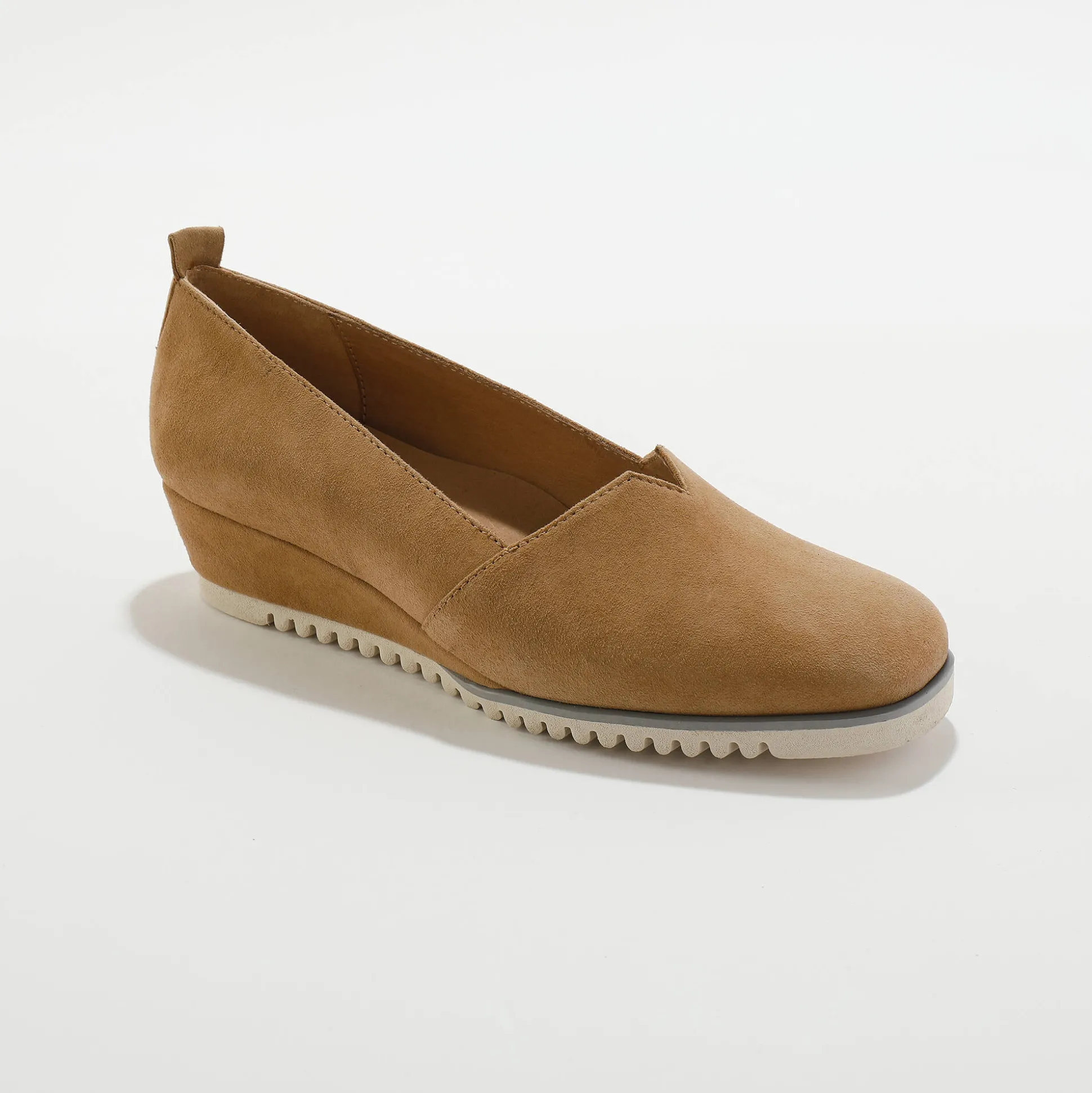 Leren ballerina's met sleehak - marine