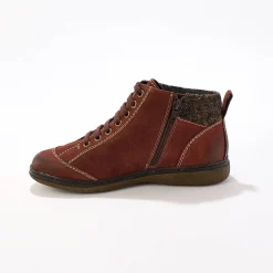 Leren boots met veters en rits