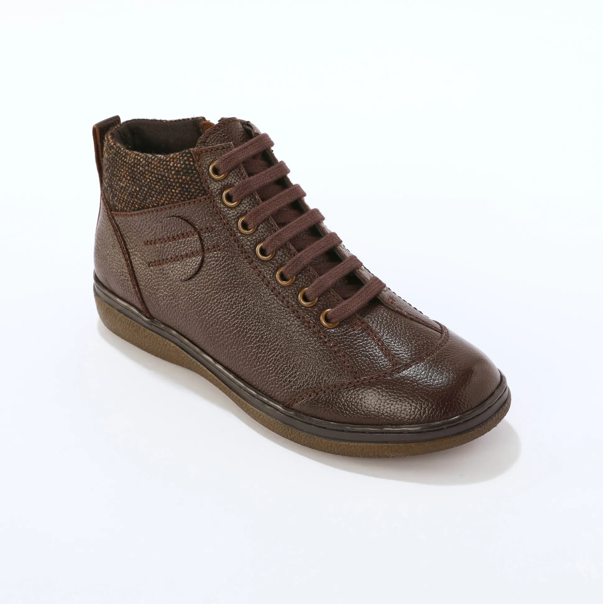 Leren boots met veters en rits