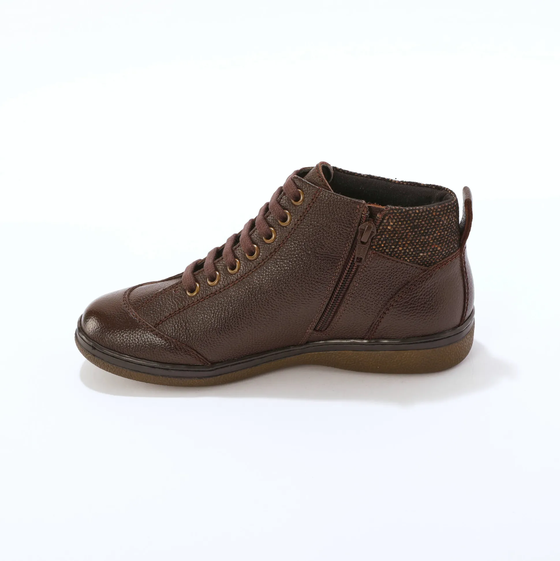 Leren boots met veters en rits