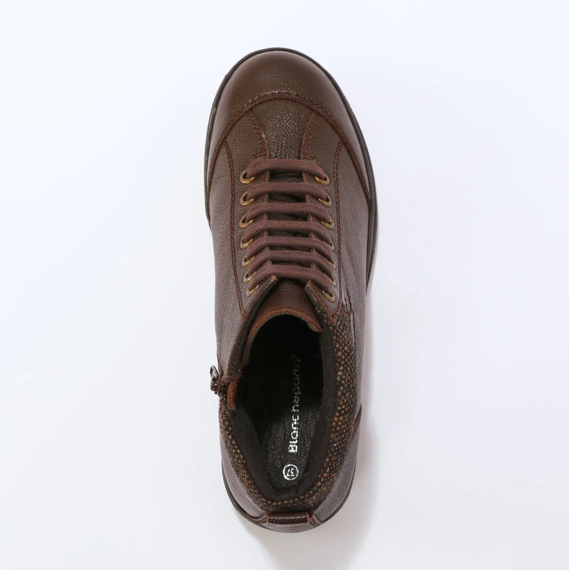 Leren boots met veters en rits
