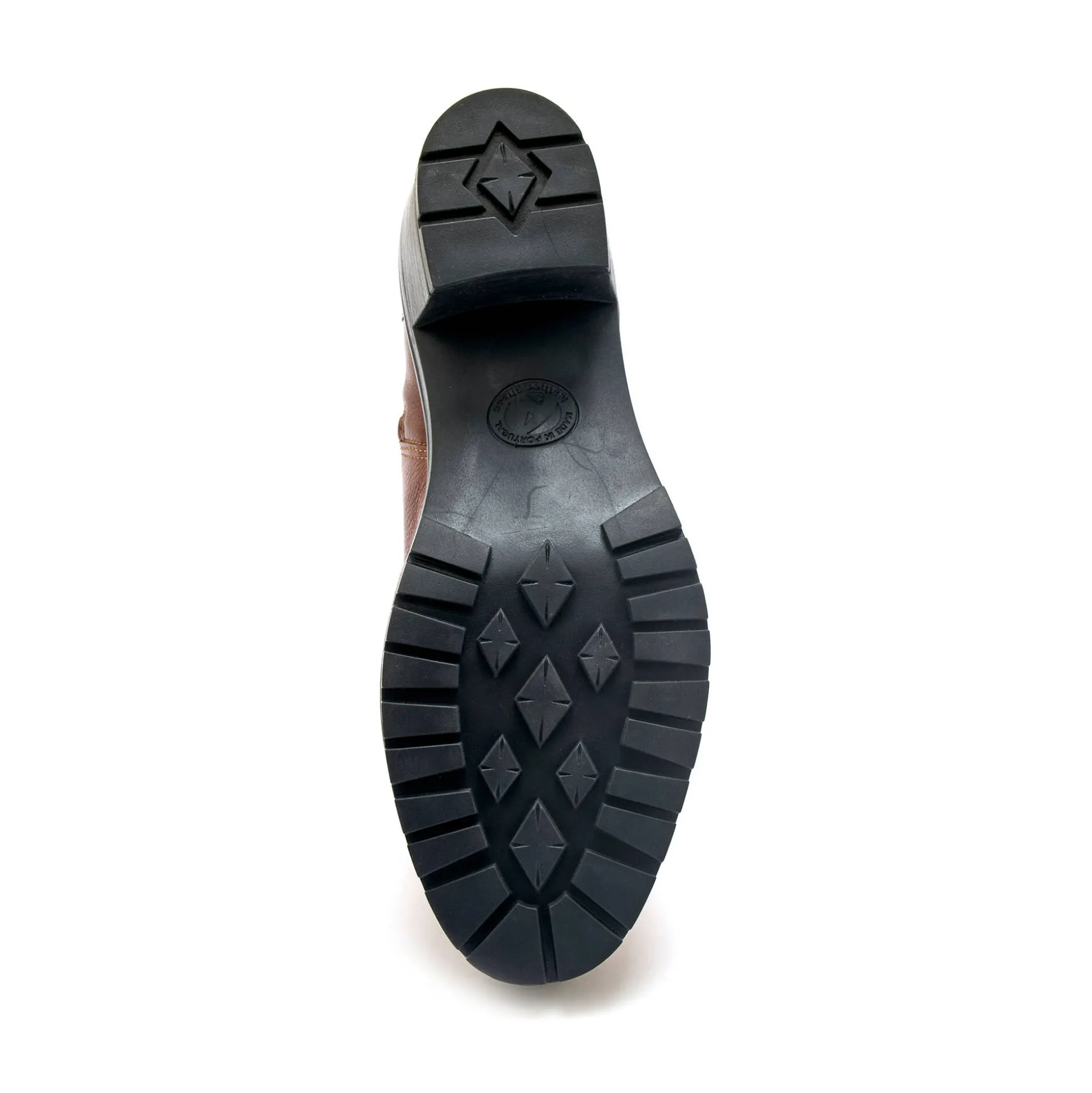 Leren bottines met hak, rits en veters