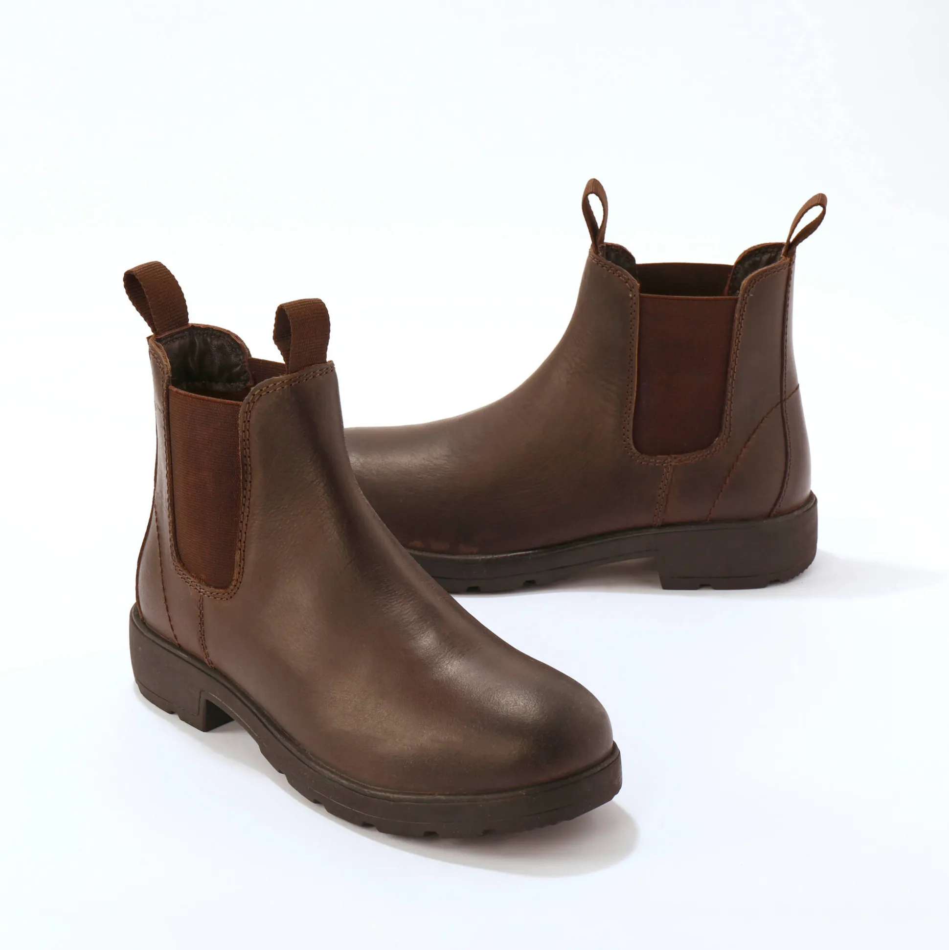 Leren Chelsea boots, elastische zijkanten en dikke zool