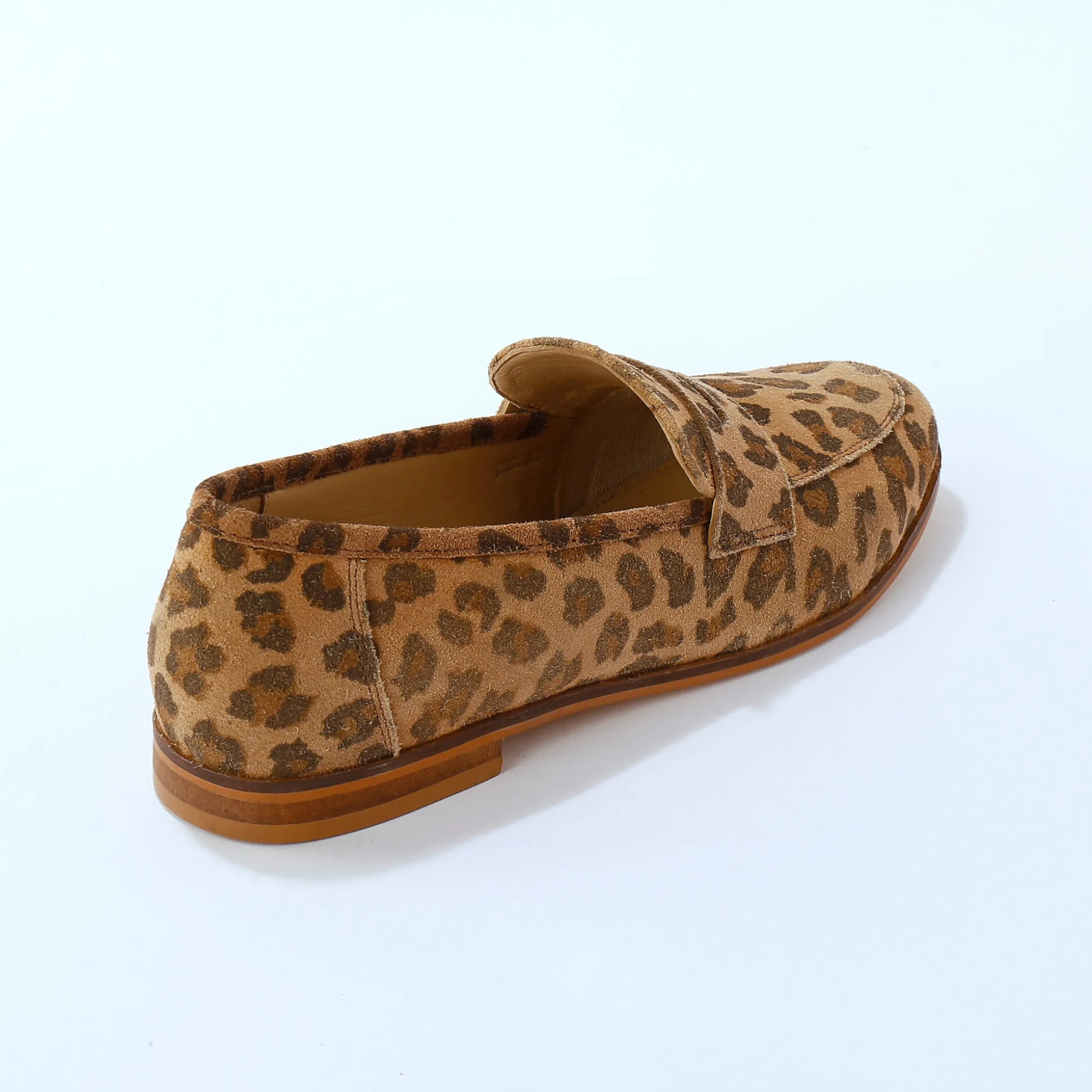 Leren mocassins met luipaardmotief
