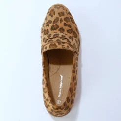 Leren mocassins met luipaardmotief