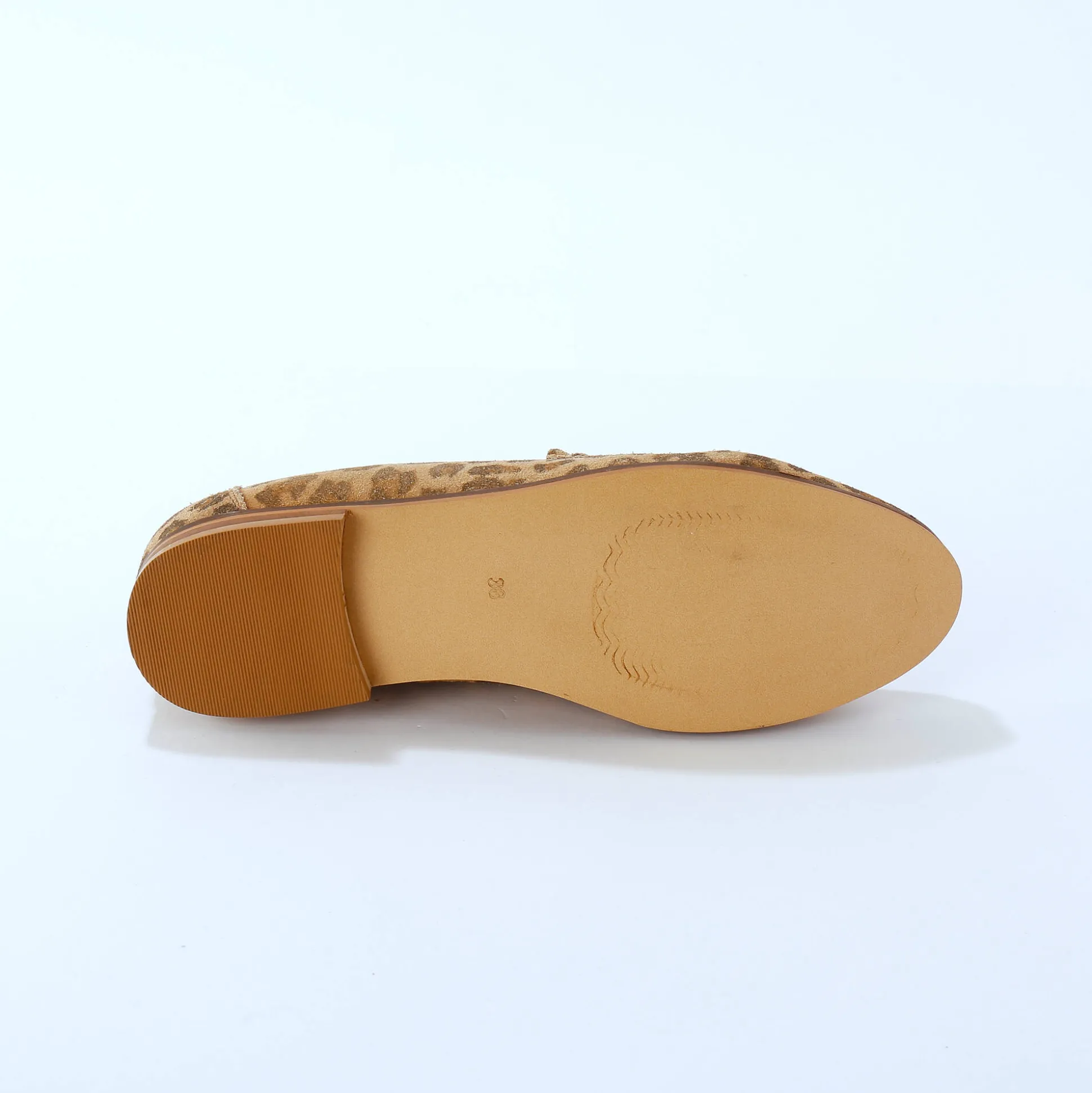 Leren mocassins met luipaardmotief